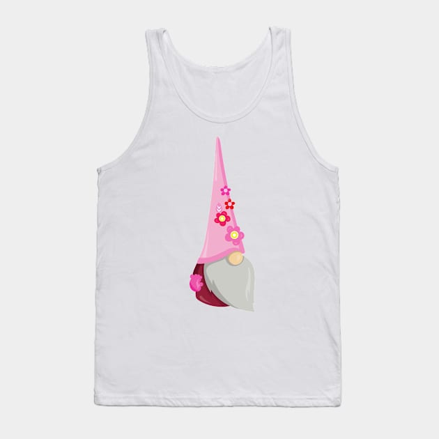 Spring Gnome, Garden Gnome, Cute Gnome, Flowers Tank Top by Jelena Dunčević